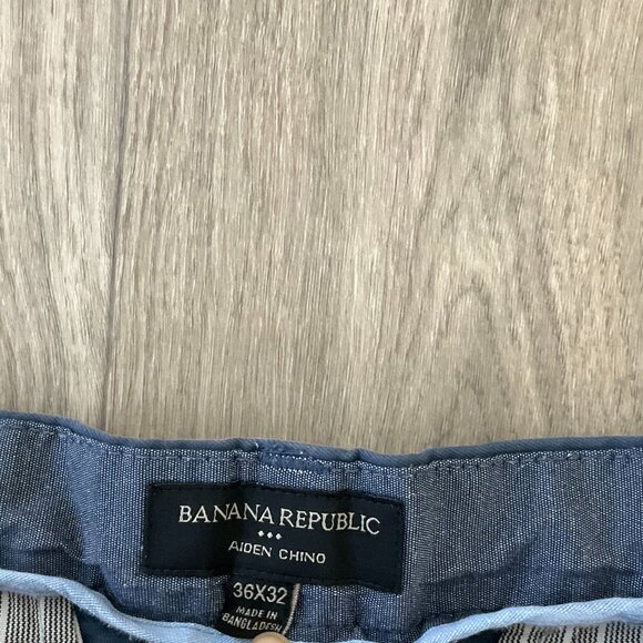 Banana Republic Pants Men's 36 x 32 Aiden Chino Trousers Flat Front - READ - Picture 9 of 11